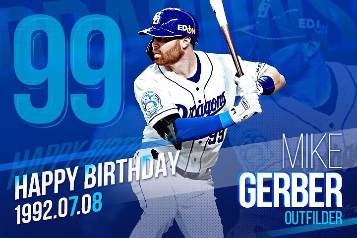 Chunichi Dragons Happy Birthday 本日7 8は ガーバー 選手29歳の誕生日です おめでとうございます ドラゴンズファンの皆さまからのお祝いメッセージをお Npb Hub