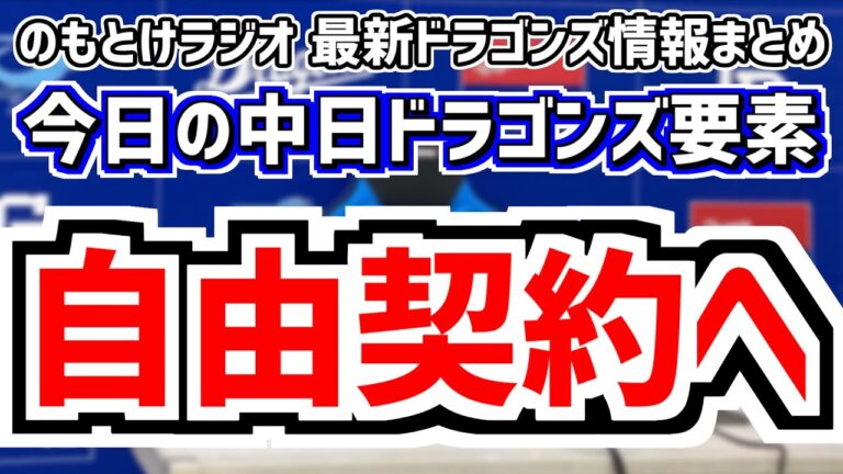 11月20日(水)　のもとけラジオ/今日の中日ドラゴンズ要素　ライデル・マルティネスが保留者名簿外れて自由契約へ 今後は…、秋季キャンプ打ち上げ、アジアウインターリーグメンバー変更、侍ジャパン高橋宏斗